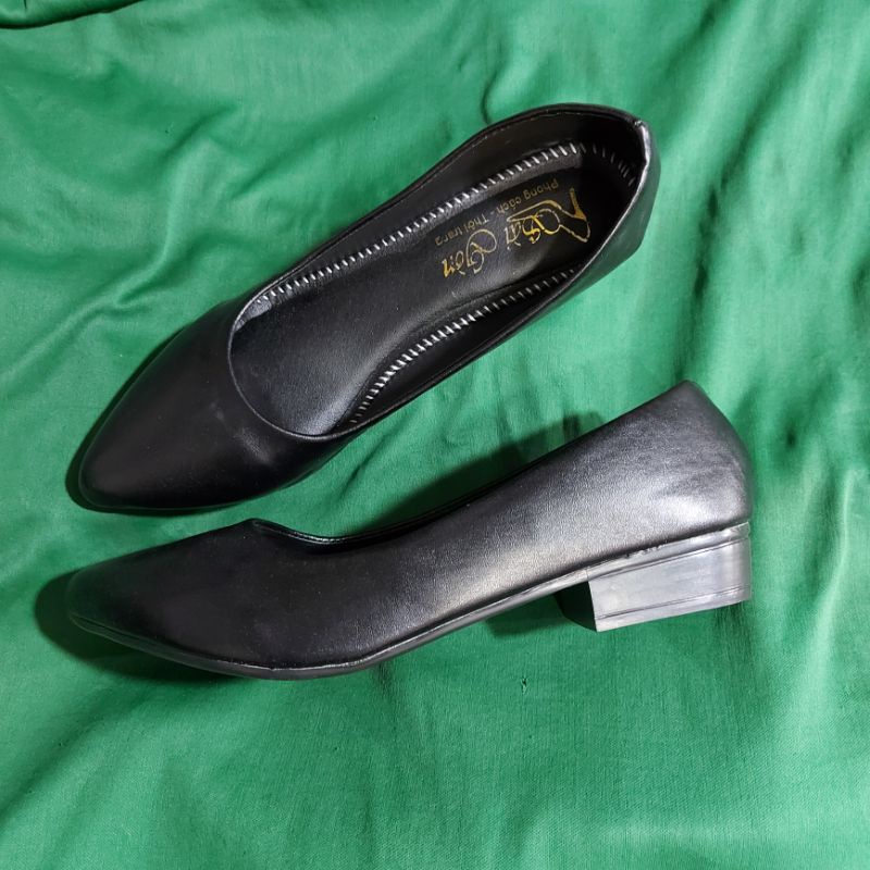 Giày búp bê gót 2cm - da đen si mờ -nhiều mẫu- phom nhỏ khách nên đặt tăng 1 size