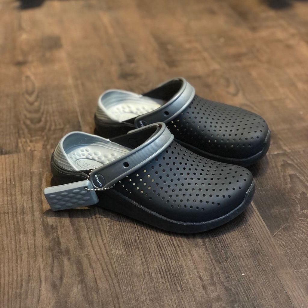 Giày Dép Sục Literide Clog Crocs Trẻ Em Chính Hãng Size 27 Đến 35 - Tặng 4 Jibbizt - Sấu Vui Vẻ