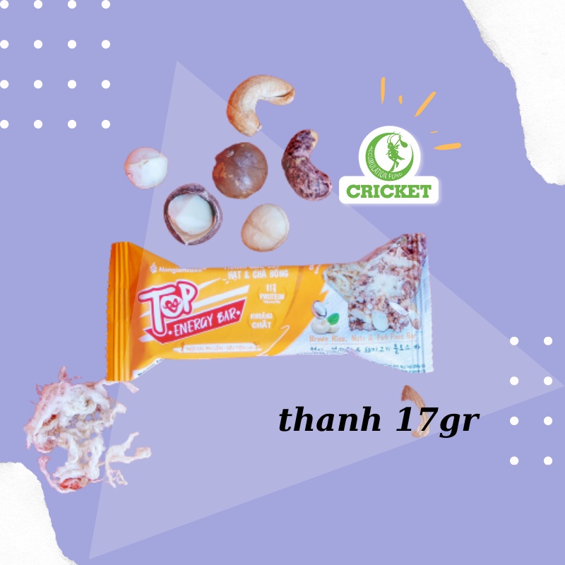 Thanh Gạo Lứt Hạt &amp; Chà Bông Nông Lâm Food 17gr - Thích hợp ăn kiêng, bổ sung dinh dưỡng