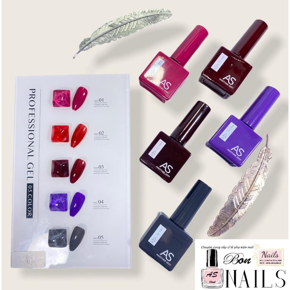 Sơn Gel AS chai Vuông mẫu mới Mã VH 31.35 ( Cam Kết Chính Hãng - làm khô sơn gel bằng máy hơ uvled )