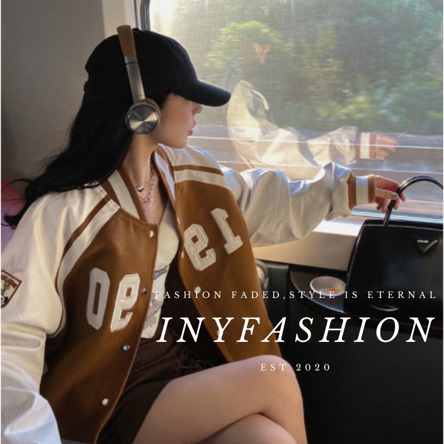 Áo Bomber 1990-Tay KaKi-2 Lớp-Video Ảnh Thật Inyfashion