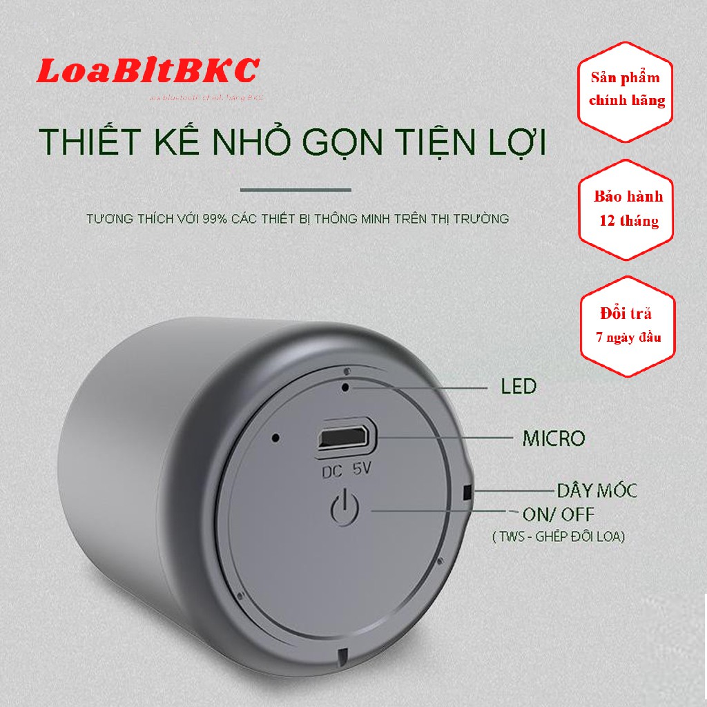 Loa di động Bluetooth Mini 3D Little Fun- Loa Bluetooth Mini Âm Thanh Nổi Siêu Bass bỏ túi tiện lợi, BH 12 tháng