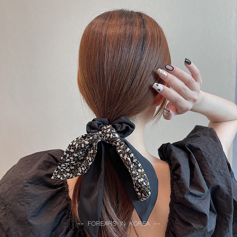 Dây buộc tóc thắt nơ họa tiết đa dạng dễ thương cho nữ