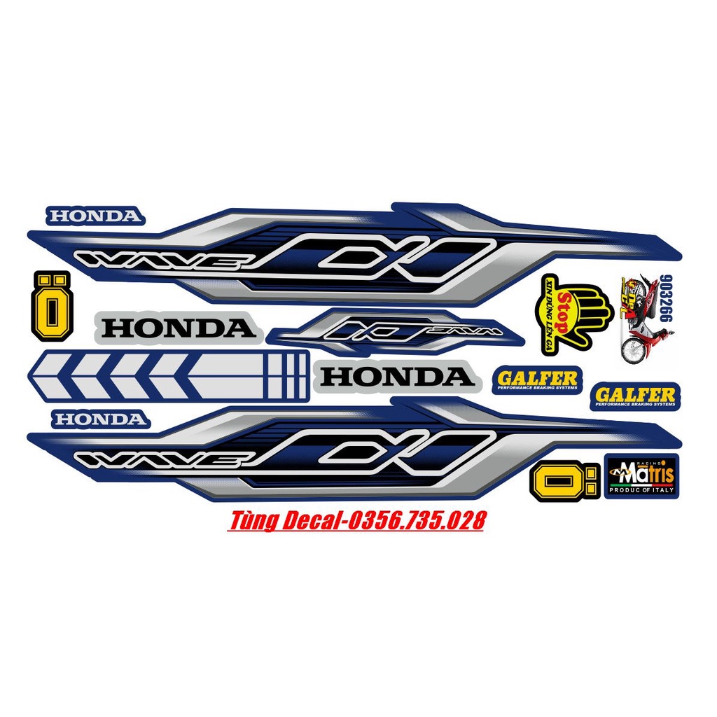 Tem Rời Wave 110cc Mẫu Giả Zin V22 Hàng Chất Lượng