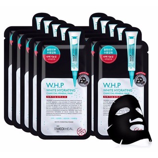 Bộ 10 gói Mặt nạ Than hoạt tính Dưỡng Trắng Da Mediheal W.H.P White Hydrating Charcoal-Mineral Mask 25ml x10