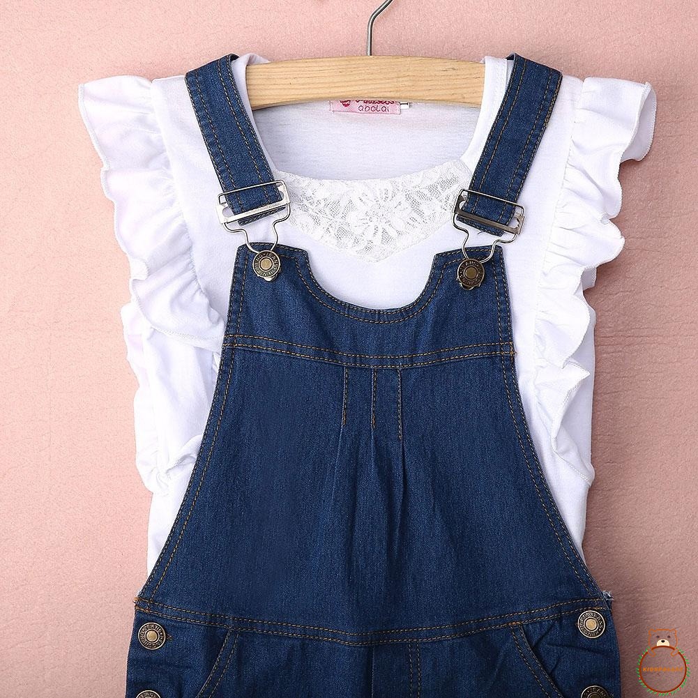 Set áo thun ngắn tay + Quần jeans dài thời trang cho bé gái