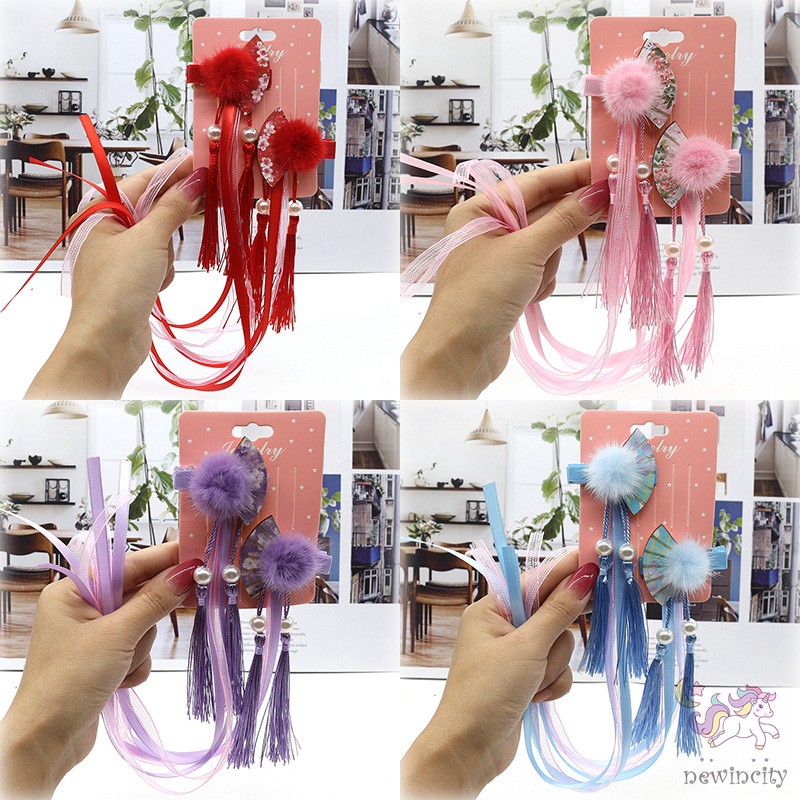 Kẹp Tóc Tua Rua Phong Cách Trung Hoa Cho Bé Gái