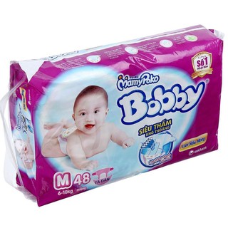 [gia re] Tã/Bỉm dán Bobby size M48/ L42/ XL38 - (mẫu mới) {chat luong}