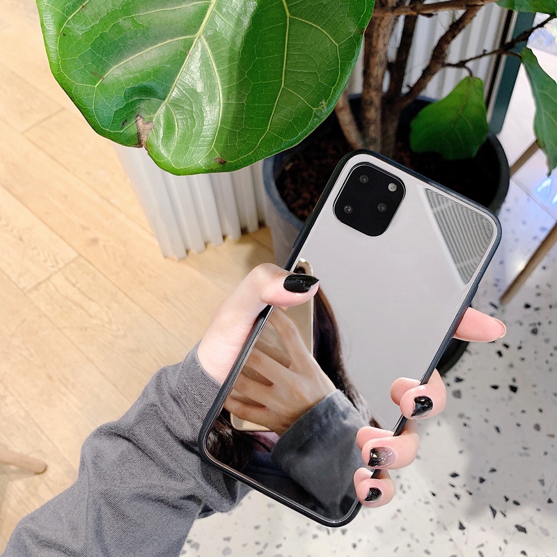 Ốp điện thoại bằng nhựa acrylic tráng gương trong suốt cho iPhone 13 12 11 Pro Max X XR XS Max 8 7 6 6S Plus + SE 2020