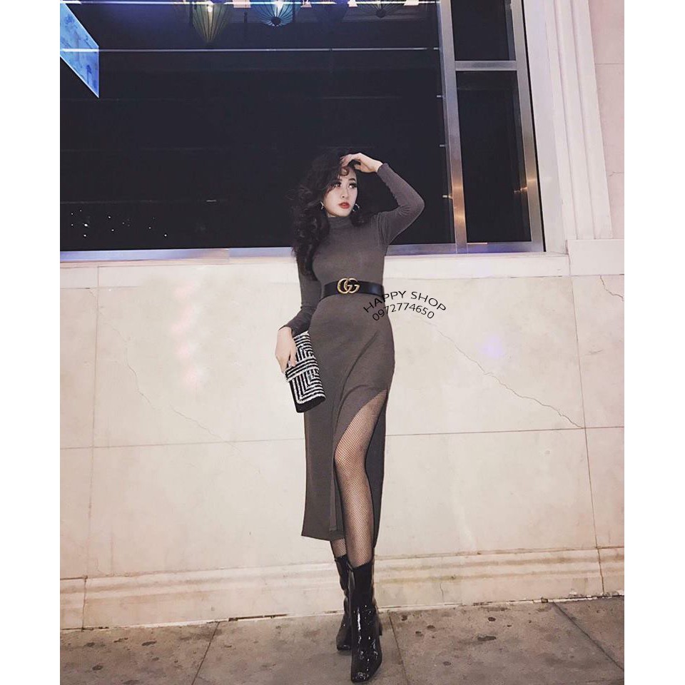 váy thun body lưng đan dây