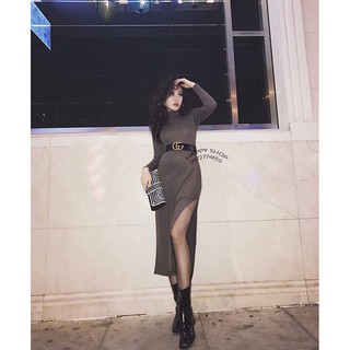 Váy thun body lưng đan dây