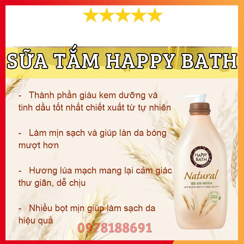 Sữa tắm dưỡng ẩm HAPPY BATH Hàn Quốc 900ml