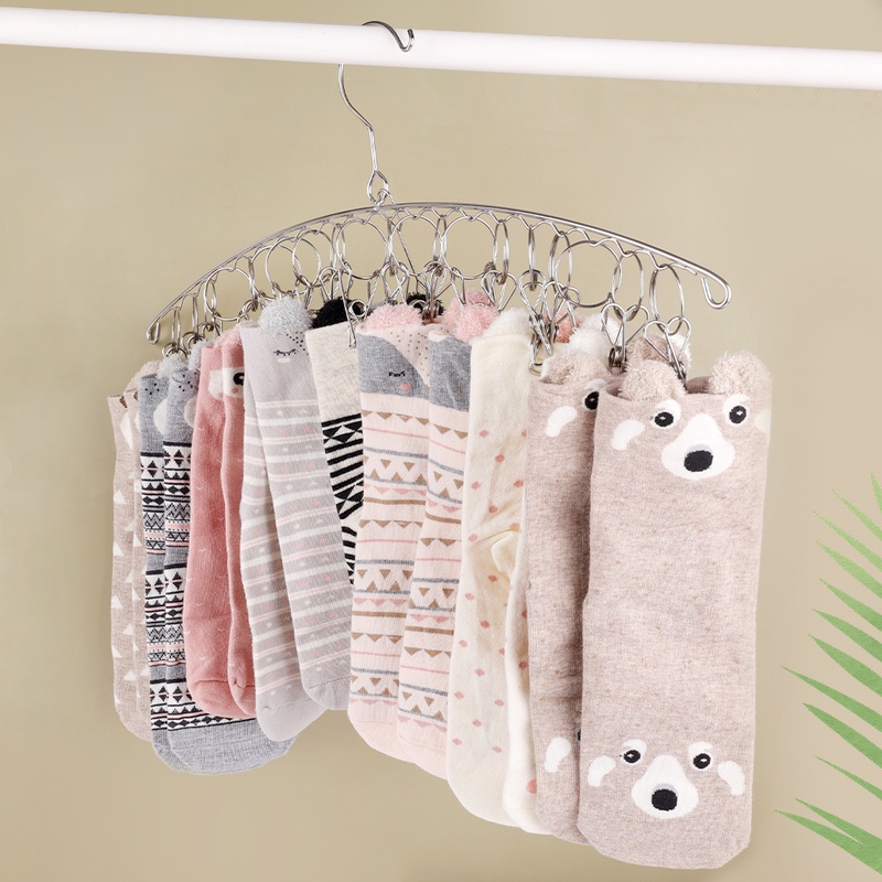 Giá Đỡ Kẹp Phơi Vớ / Đồ Lót Bằng Thép Không Gỉ Chống Gió Chống Trượt Tiết Kiệm Không Gian Cho Gia Đình / Cắm Trại