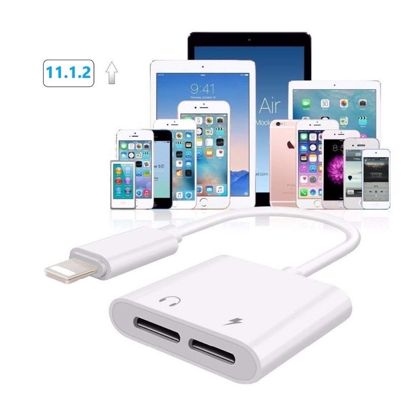 Jack chia 2 cổng Lightning iPhone vừa cắm tai nghe vừa sạc