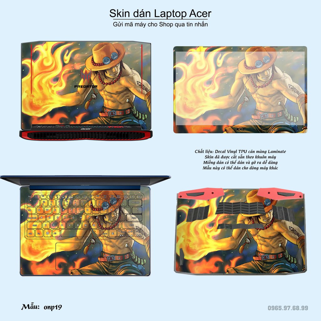 Skin dán Laptop Acer in hình One Piece nhiều mẫu 21 (inbox mã máy cho Shop)