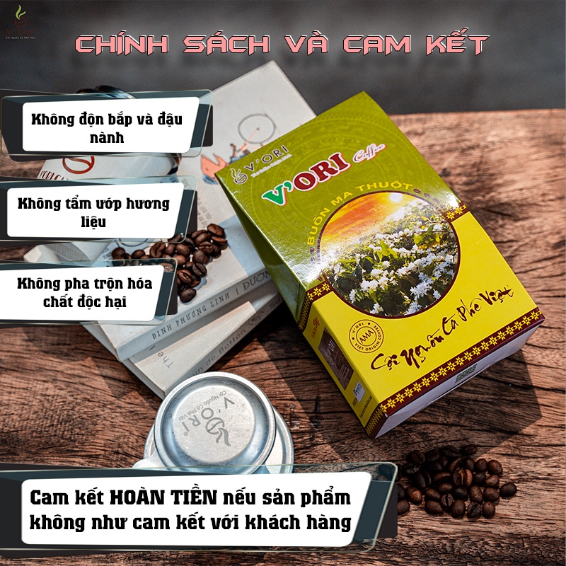 Cà phê nguyên chất Robusta V'Ori rang mộc 250gr, cafe bột pha phin ngon chuẩn gu người Việt UTZ | BigBuy360 - bigbuy360.vn