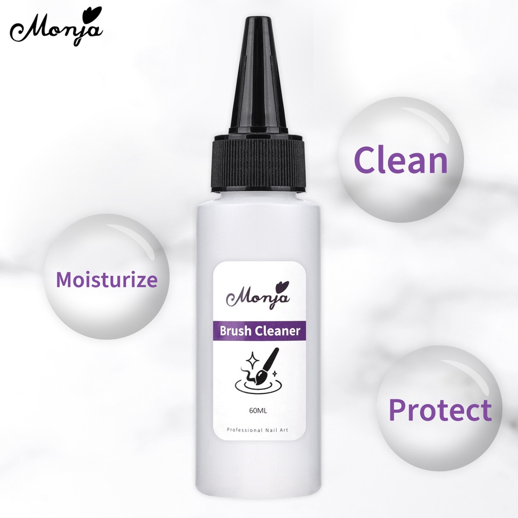 Nước rửa cọ móng tay MONJA UV gel acrylic làm sạch nhanh chóng chuyên nghiệp 30/ 60ml
