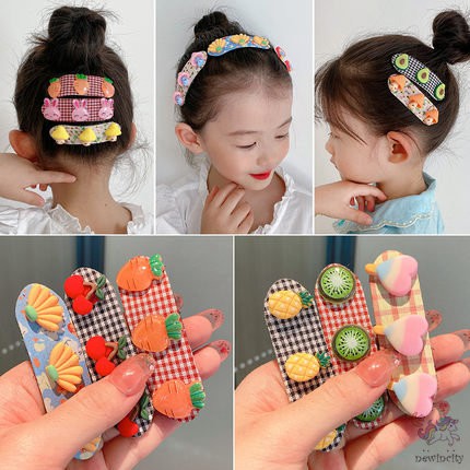Kẹp tóc kiểu khóa dán phong cách hoạt hình thời trang Hàn Quốc đáng yêu cho bé gái
