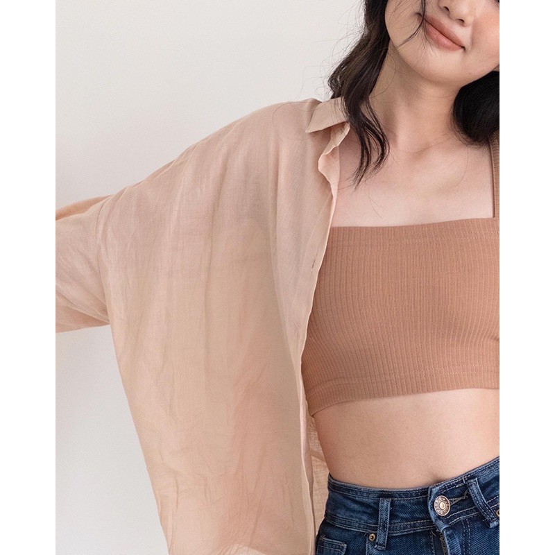 Áo 2 dây quây thun tăm Fromyouth - String Croptop