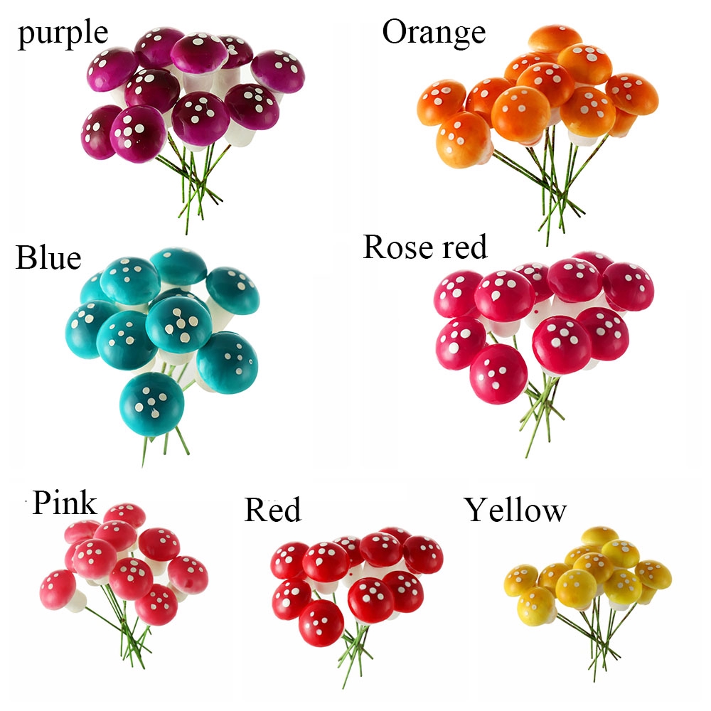 Mô hình nấm mini họa tiết chấm bi trang trí tiểu cảnh DIY