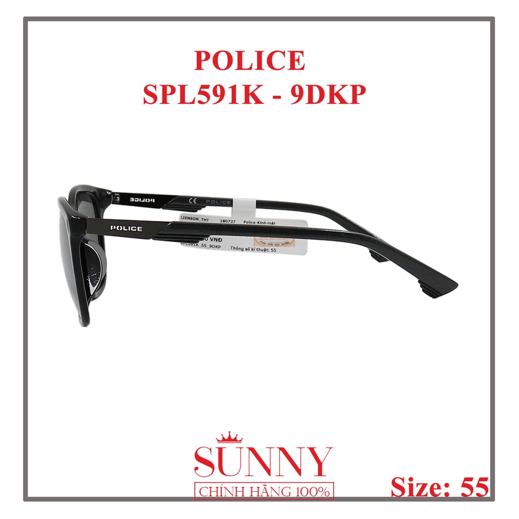 Kính mát Police chính hãng SPL591K màu sắc thời trang, thiết kế dễ đeo bảo vệ mắt