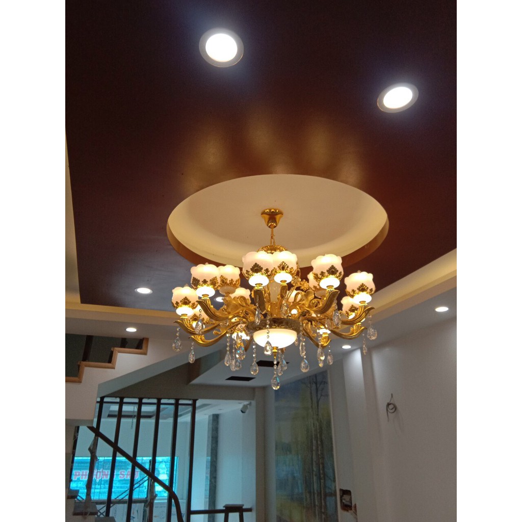 Đèn chùm trang trí tân cổ điển cao cấp loại 15 tay/ Bao gồn 15 bóng led cao cấp