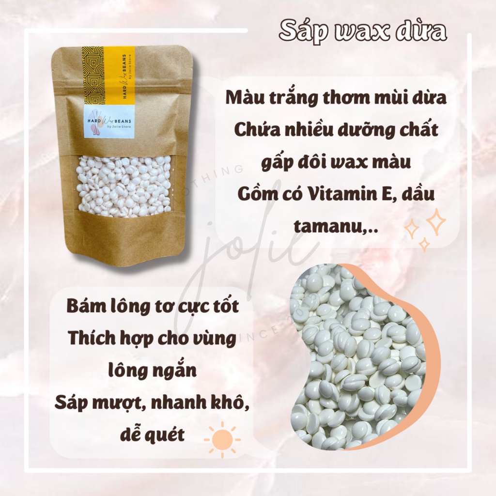 Sáp wax lông nóng, sáp wax dừa nhập khẩu, hard wax beans coconut cực thơm, siêu bám lông