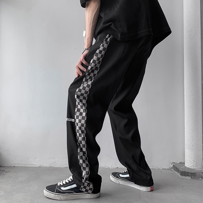 Quần ống rộng phối dây rút phong cách hip hop cá tính cho nam
