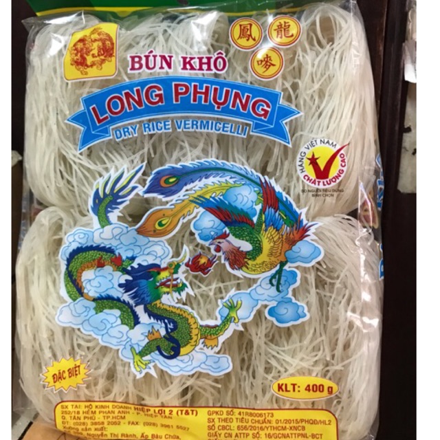 bún khô long phụng 10 vắt gói 400g