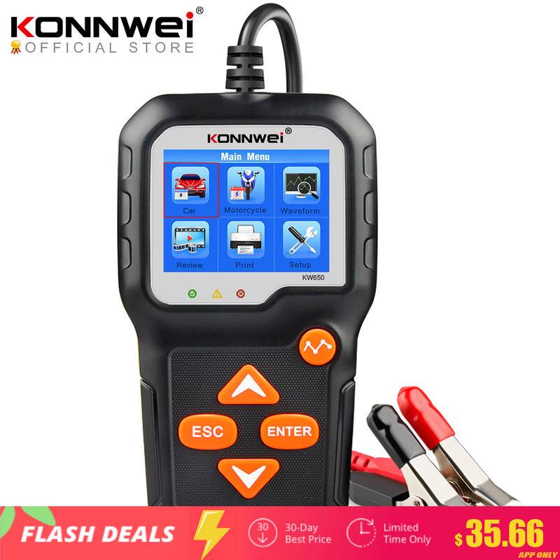 Thiết Bị Kiểm Tra Pin 12V 6V 2000CCA KONNWEI KW650 Cho Xe Hơi