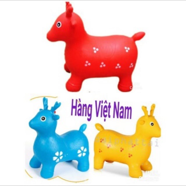 Thú nhún không nhạc bơm hơi hình con hươu loại to