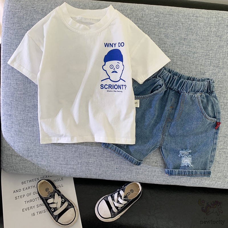 Set Áo Thun Tay Ngắn &amp; Quần Short Cho Bé Trai