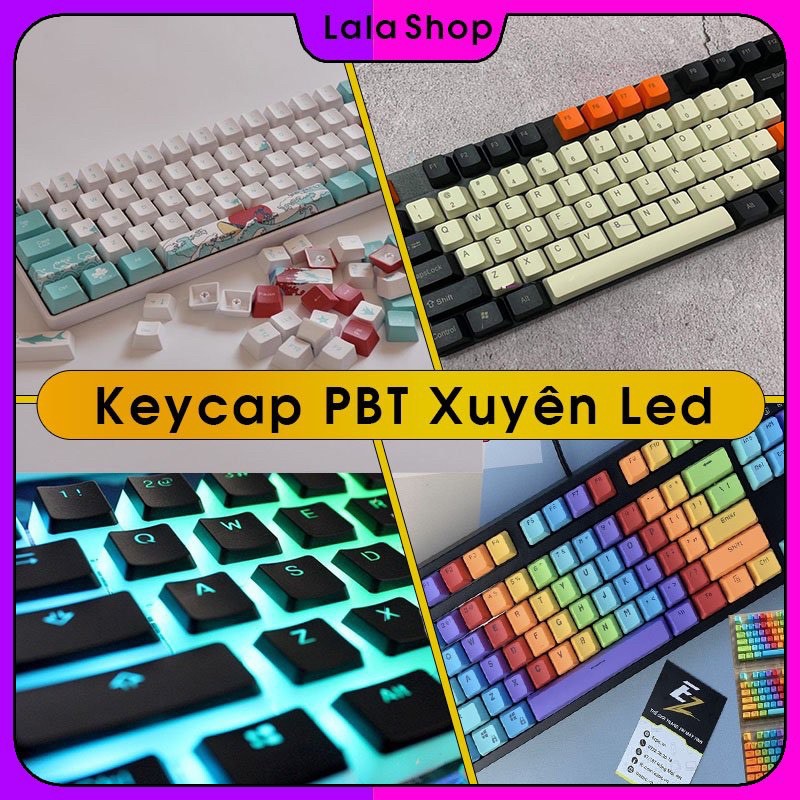 KEYCAP XUYÊN LED BY EZPC [ Rainbow Full hồng ]