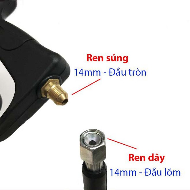 Súng rửa xe áp lực cao ren ngoài 22mm Và 14mm (Cò Đỏ)