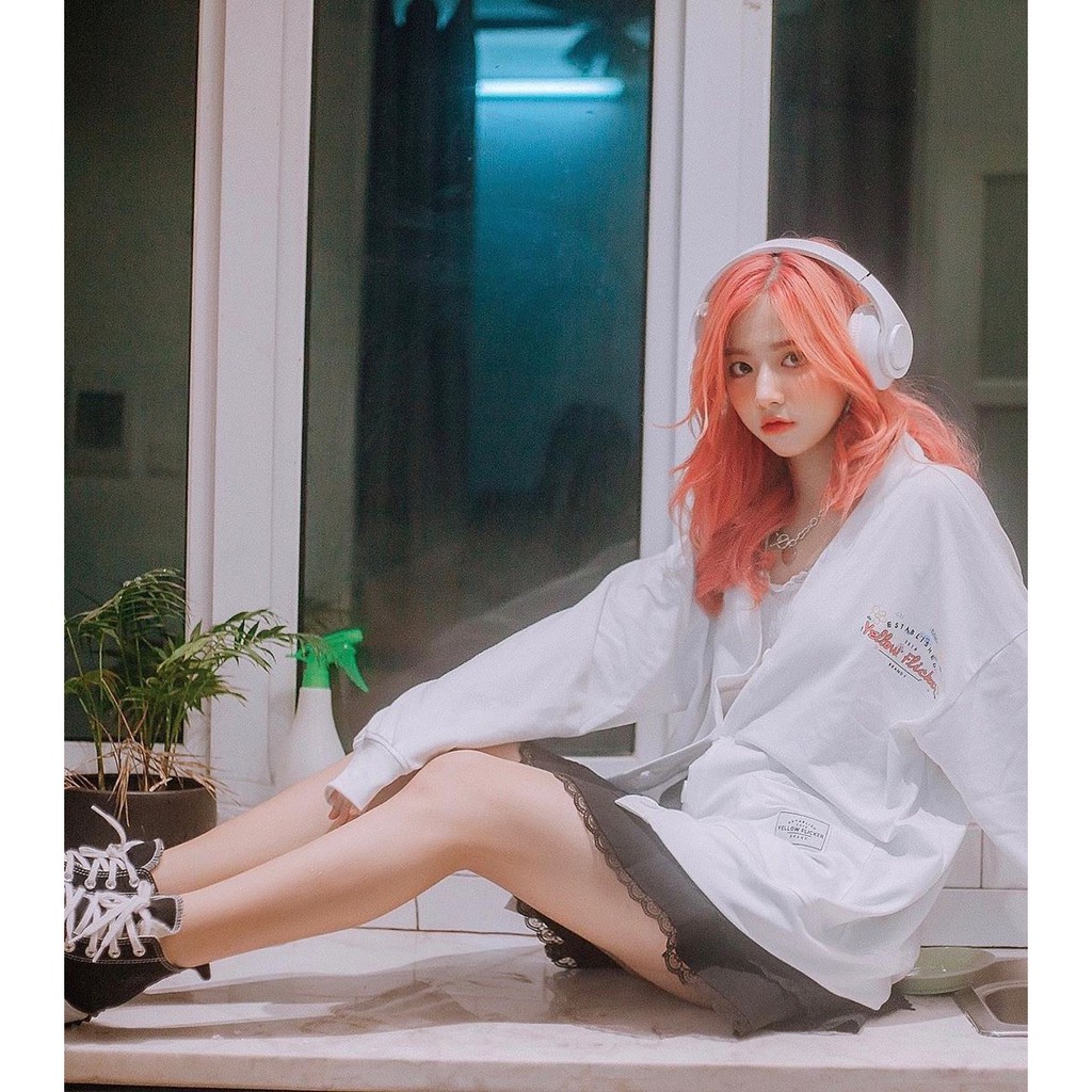 Áo Khoác Cadigan Nỉ Nữ MY GRADEN YELLOW FLICKER HỒNG TRẮNG UNISEX | BigBuy360 - bigbuy360.vn