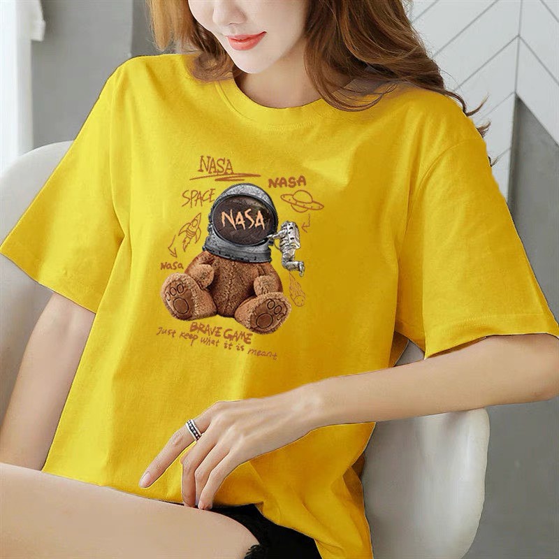 Áo thun unisex gấu nasa basic TEE phom rộng tay lỡ dành cho nam nữ shophienmai TT04