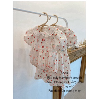 Rập giấy may romrep cổ sen sơ sinh_SS89