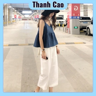 Quần xuông đũi ống rộng siêu hot