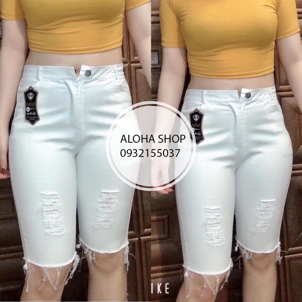 Quần ngố trắng/đen cào rách MANA1107204