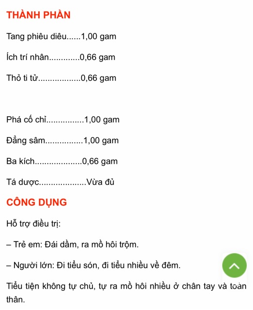 CỐM DI NIỆU ĐƠN HOSE | Hỗ trợ hiệu quả trẻ em đái dầm, ra mồ hôi trộm, người lớn tiểu đêm, tiểu són