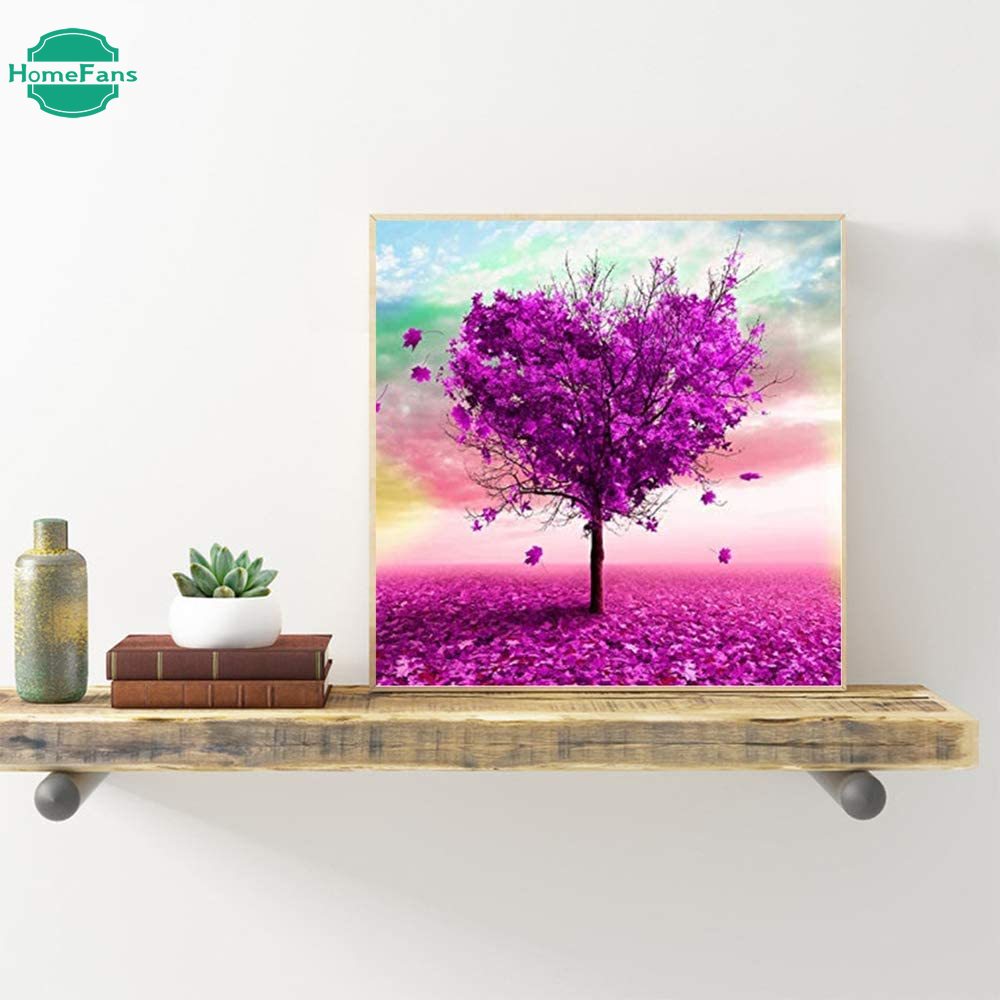Bộ tranh đính đá 5D tự làm hình cây tình yêu (30x 30cm)