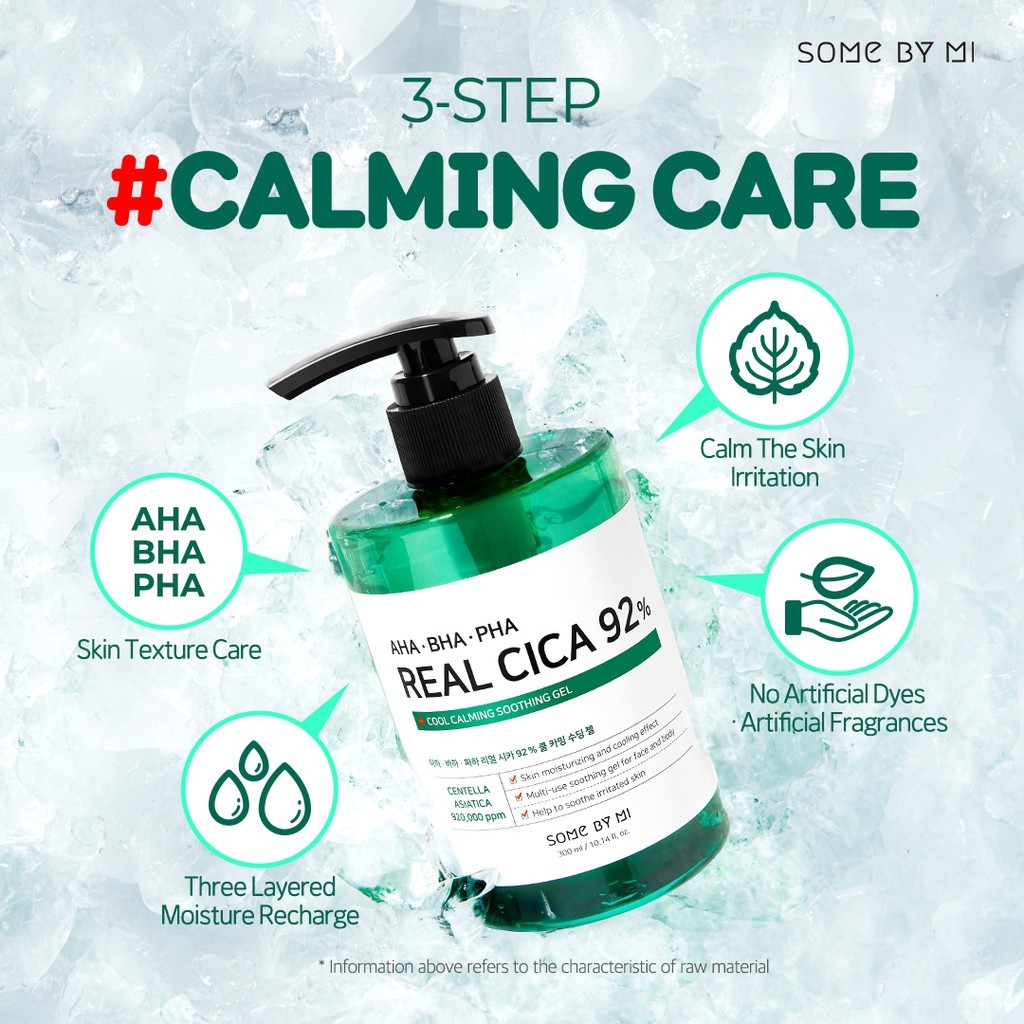 Gel Dưỡng Cấp Ẩm, Làm Dịu Mát Da, Giảm Mụn Some By Mi AHA - BHA -PHA Real Cica 92% Cool Calming Soothing Gel 300ml