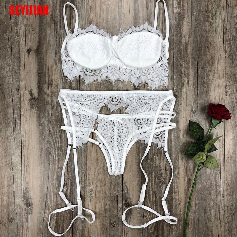 Bộ Đồ Lót 3 Món Phối Ren Thiết Kế Quyến Rũ Cho Nữ