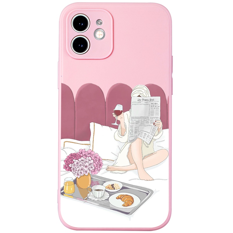 Ốp lưng JURSUE mềm hoạt hình dễ thương đẹp cho iPhone 13 12 11 Pro Max SE 2020 X XR XS 8 7 ip 6S 6 Plus Y2086