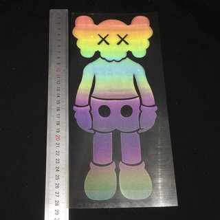 Kaws - Hình Kaws decal phản quang 7 màu là, ủi, ép nhiệt vào áo thành áo phản quang kaws
