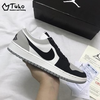 Giày Jordan 1, Giày Thể Thao JD1 Cổ Thấp Xám Đen Trắng, Đế Khâu Chắn Chắn Full Size (36-43) -TuhoShop.com