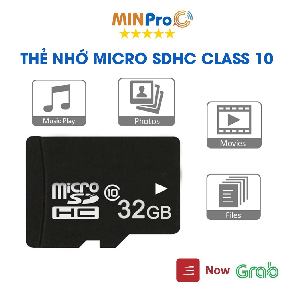 Thẻ nhớ 32gb MINPRO tốc độ cao cho điện thoại, camera, loa, tai nghe - Bảo hành 12 tháng