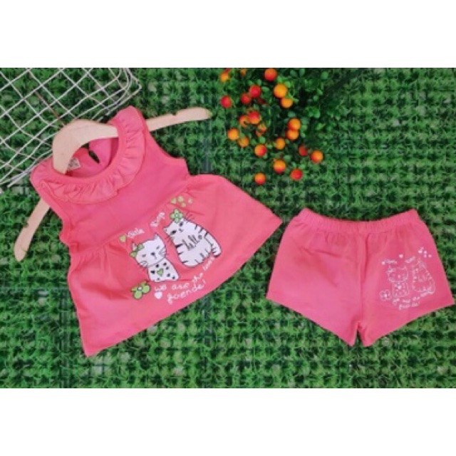 Bộ bèo cotton bé gái