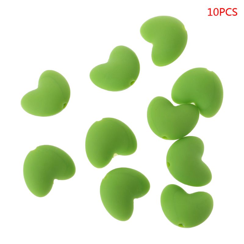 Bộ 10 Hạt Silicone Xỏ Vòng Cổ / Núm Vú Giả DIY Cho Bé Ngậm Mọc Răng