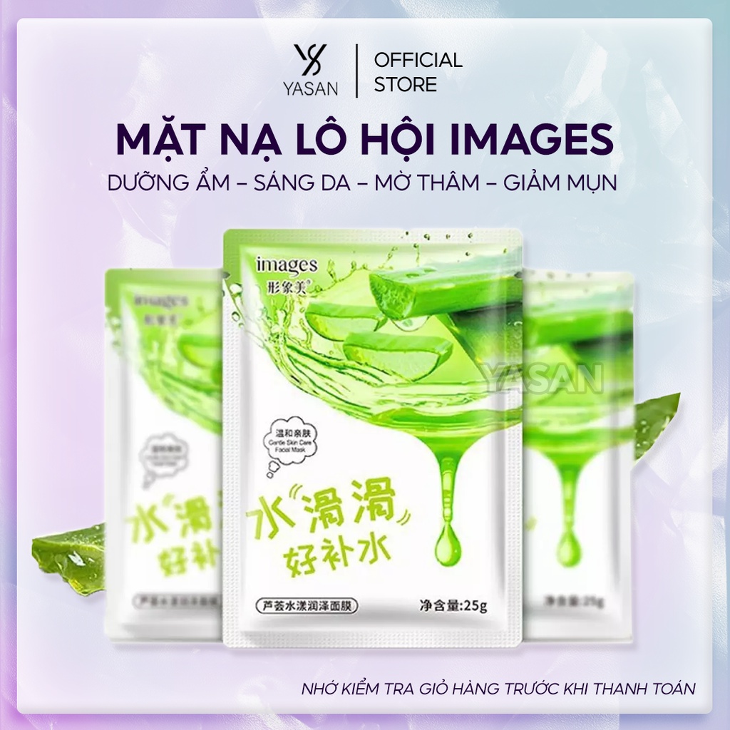 Mặt Nạ Giấy Dưỡng Trắng Cấp Ẩm Sạch Mụn Images Chiết Xuất Lô Hội Mask Nội Địa Trung Yasan